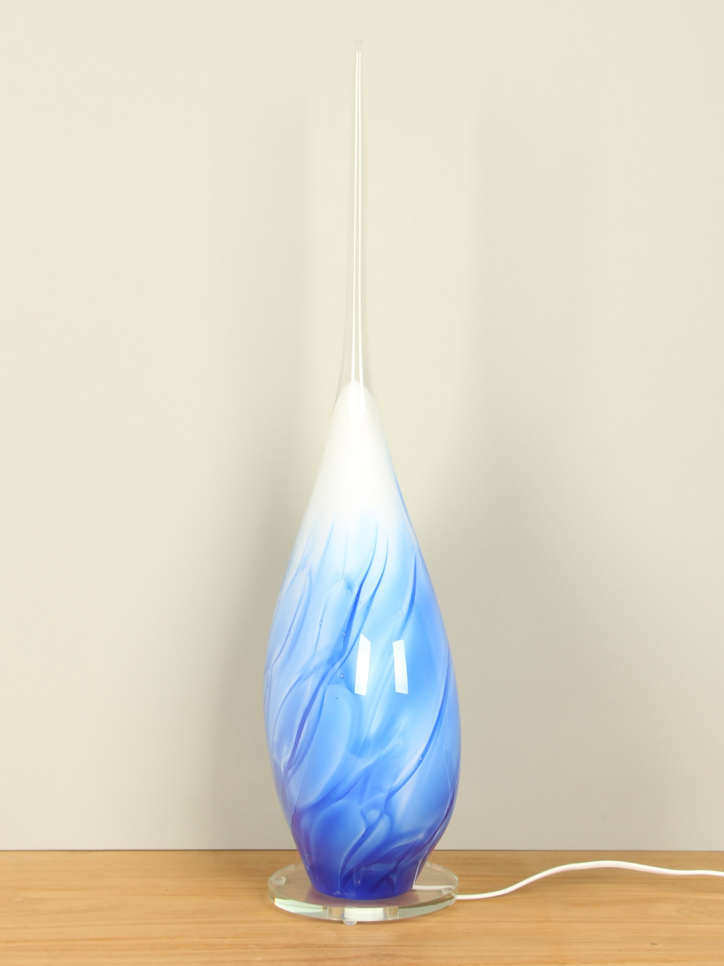 Glaslamp - Blauw - Glas - Arno France, rechte punt - 70x30x14 cm - Afbeelding 2