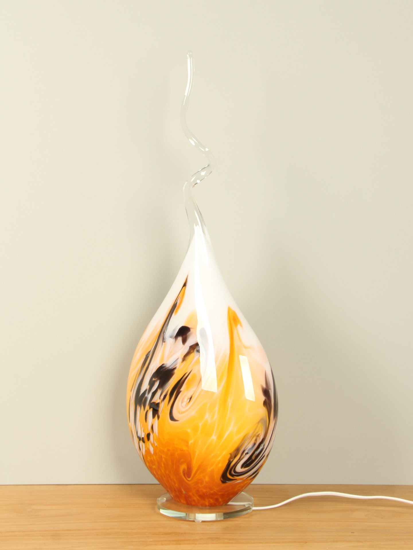 Glaslamp - Geel - Glas - Arno France, spiraal - 70x30x14 cm - Afbeelding 2