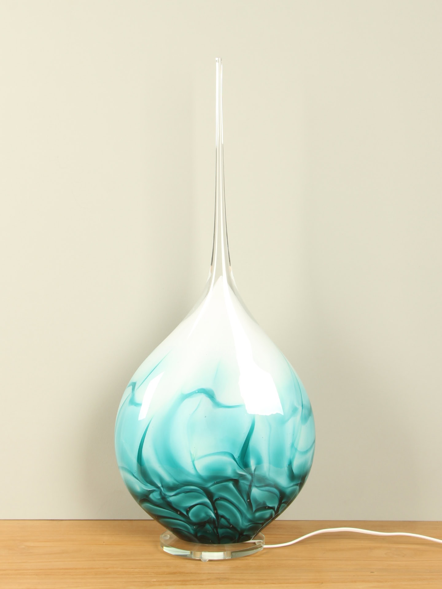 Glaslamp - Groen - Glas - Arno France, rechte punt - 70x30x14 cm