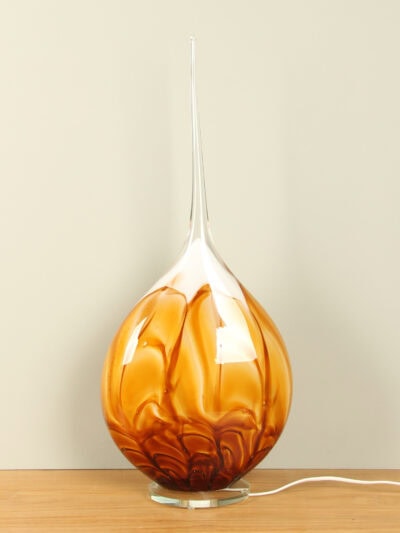 Glaslamp – Oker – Glas – Arno France, rechte punt – 70x30x14 cm