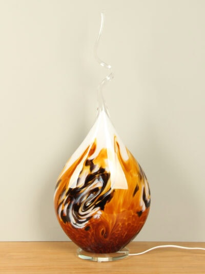 Glaslamp – Oker – Glas – Arno France, spiraal – 70x30x14 cm