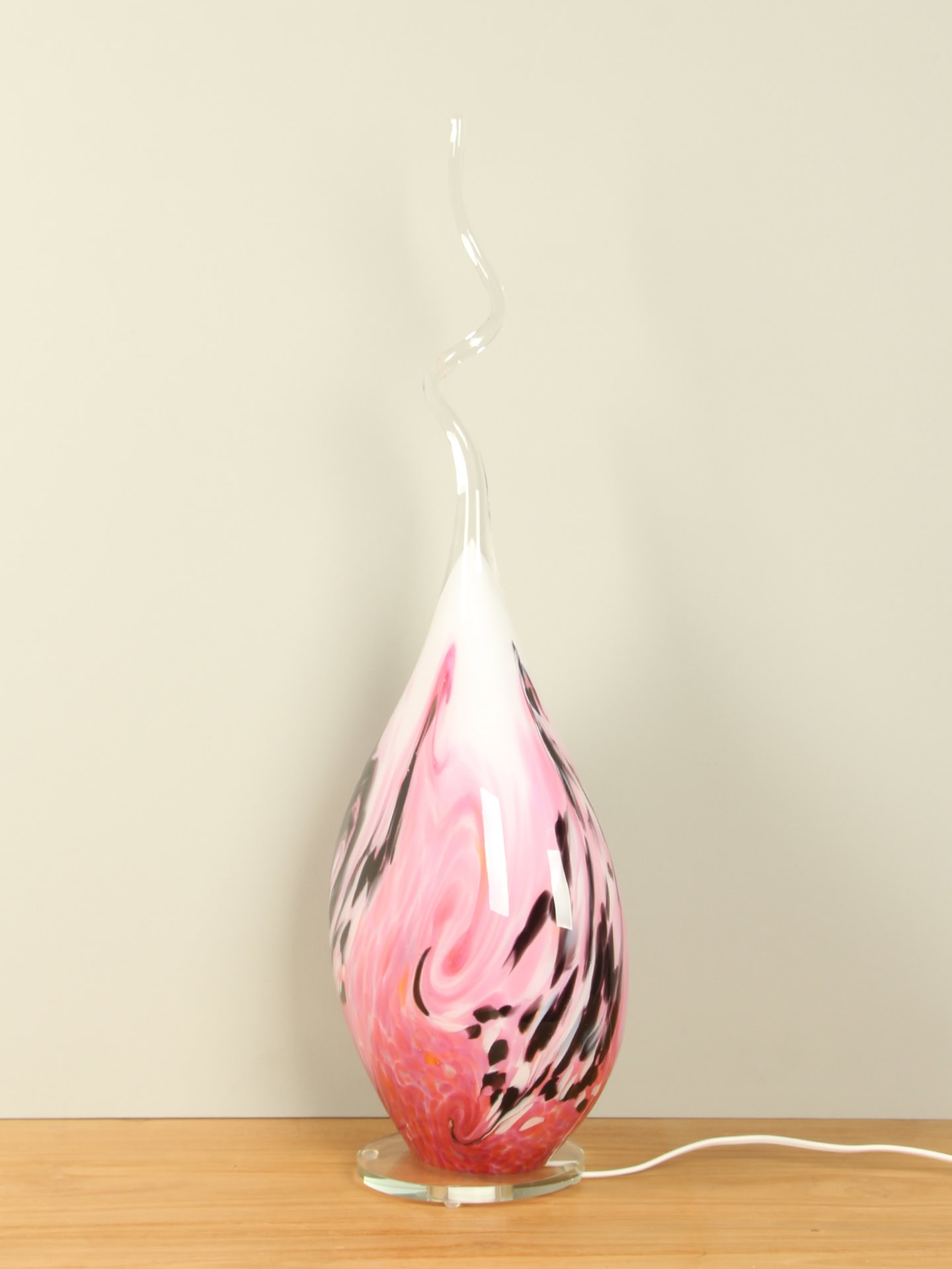Glaslamp - Roze - Glas - Arno France, spiraal - 70x30x14 cm - Afbeelding 2