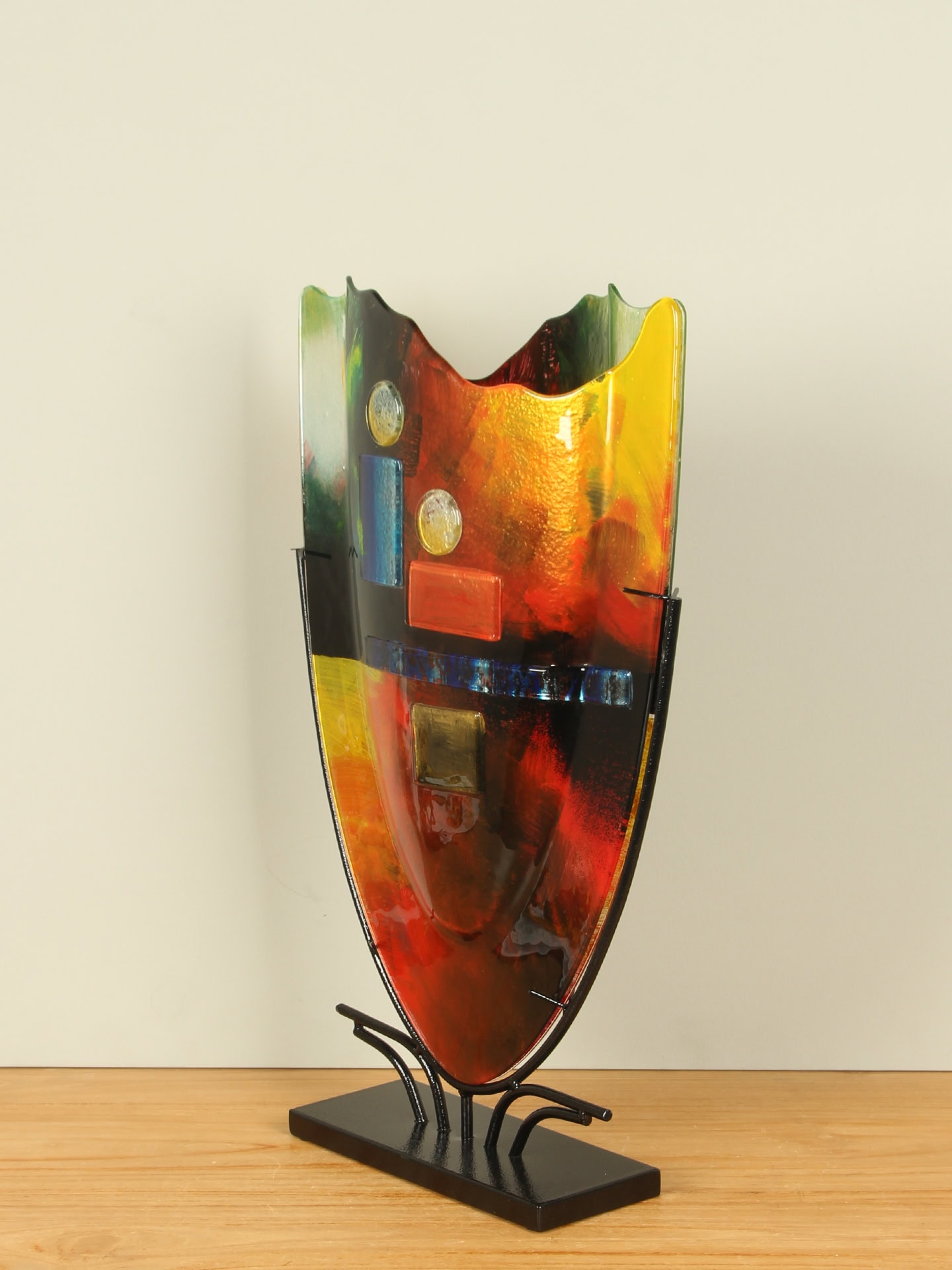 Vaas - Multicolor - Glas - Desert op standaard - 49x30x10 cm - Afbeelding 2