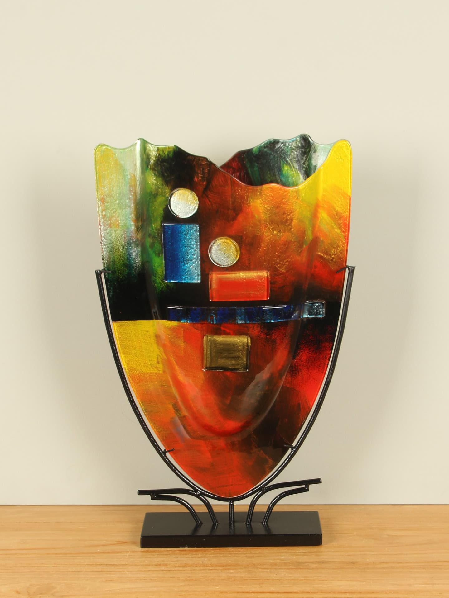 Vaas - Multicolor - Glas - Desert op standaard - 49x30x10 cm - Afbeelding 3