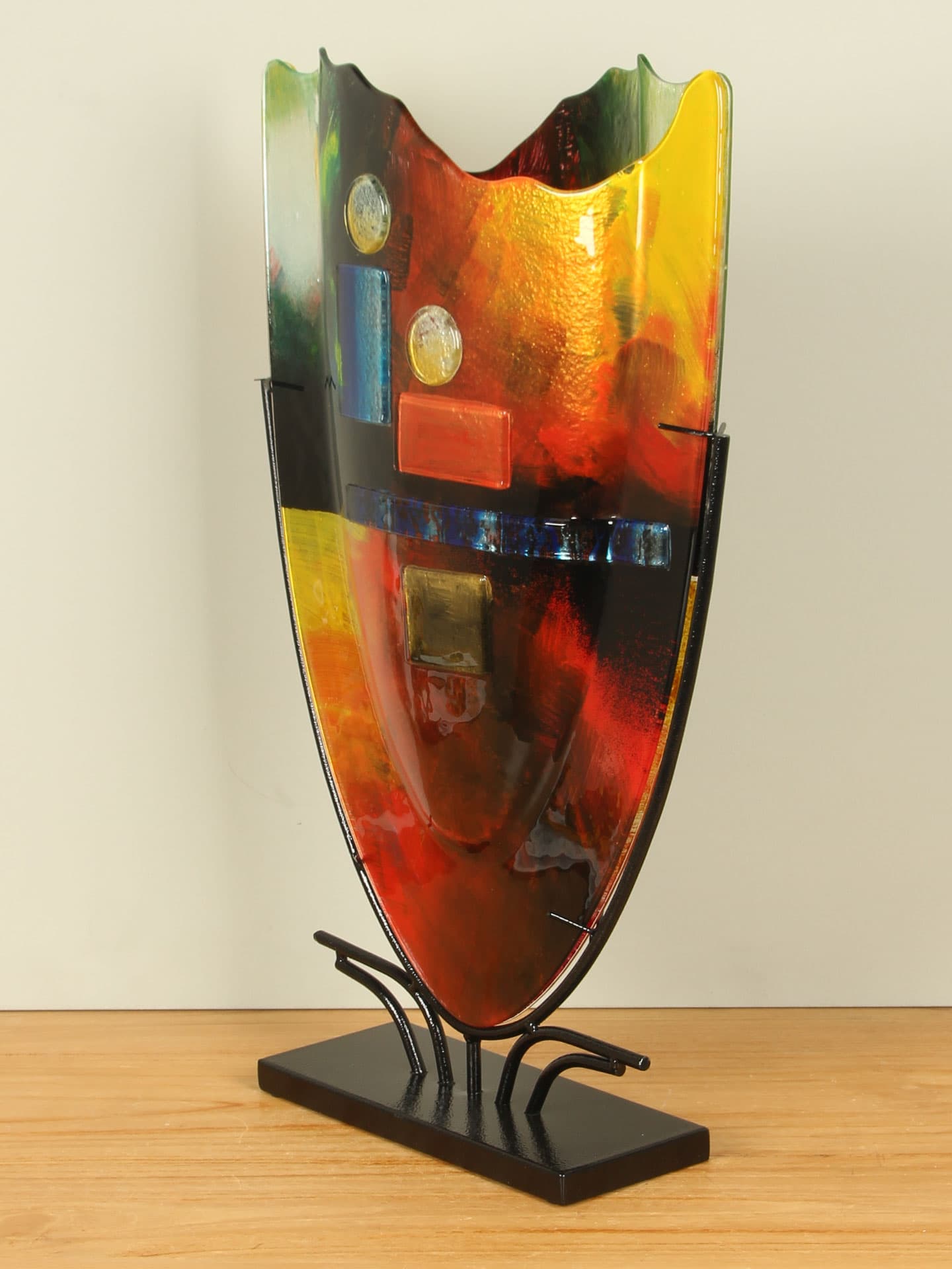 Vaas - Multicolor - Glas - Desert op standaard - 57x34x11 cm - Afbeelding 2