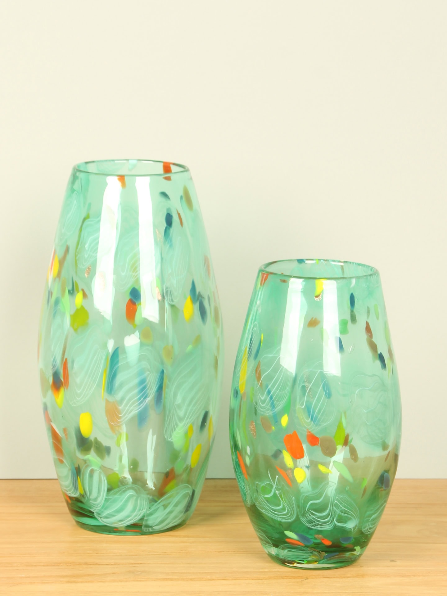 Vaas - Multicolor - Glas - Vaas groen - 31x15x15 cm - Afbeelding 4