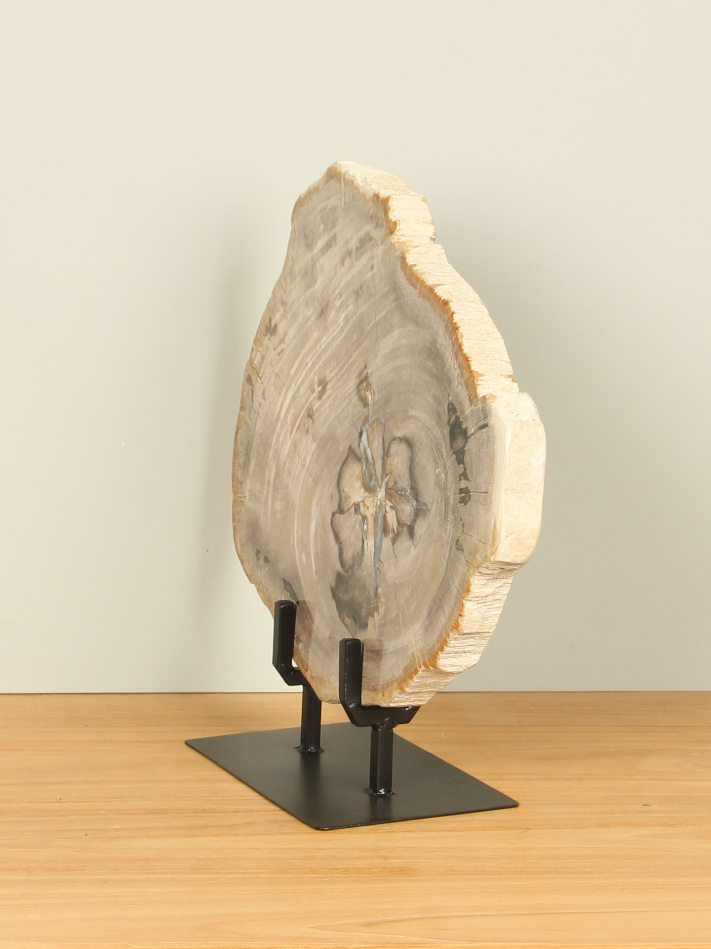 Versteend hout voor binnen - Versteend hout - Schijf op standaard nr. 21 - 35x35x3 cm - Afbeelding 2