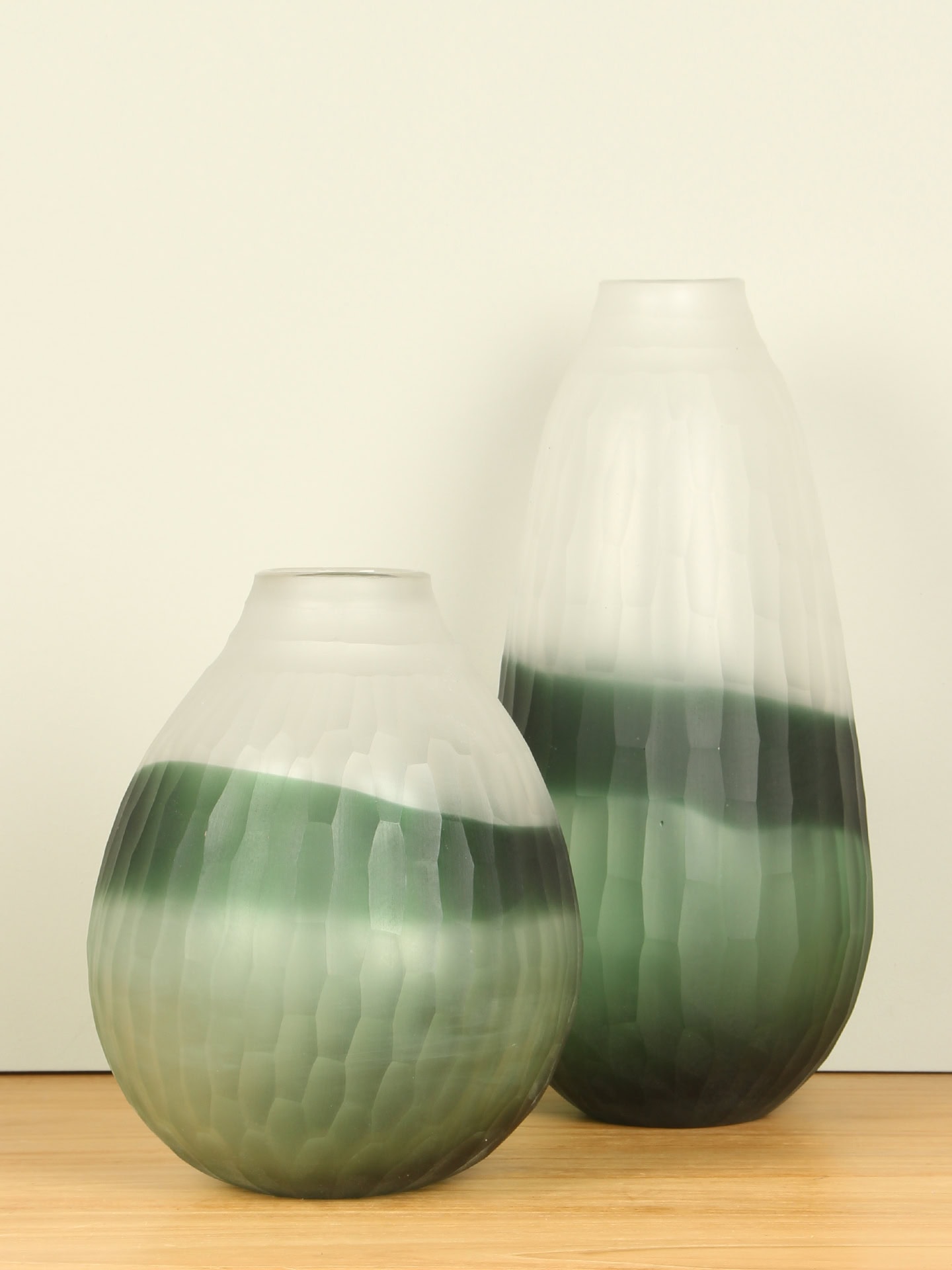 Vaas - Mat groen - Glas - Glasvaas - 26x20x20 cm - Afbeelding 5