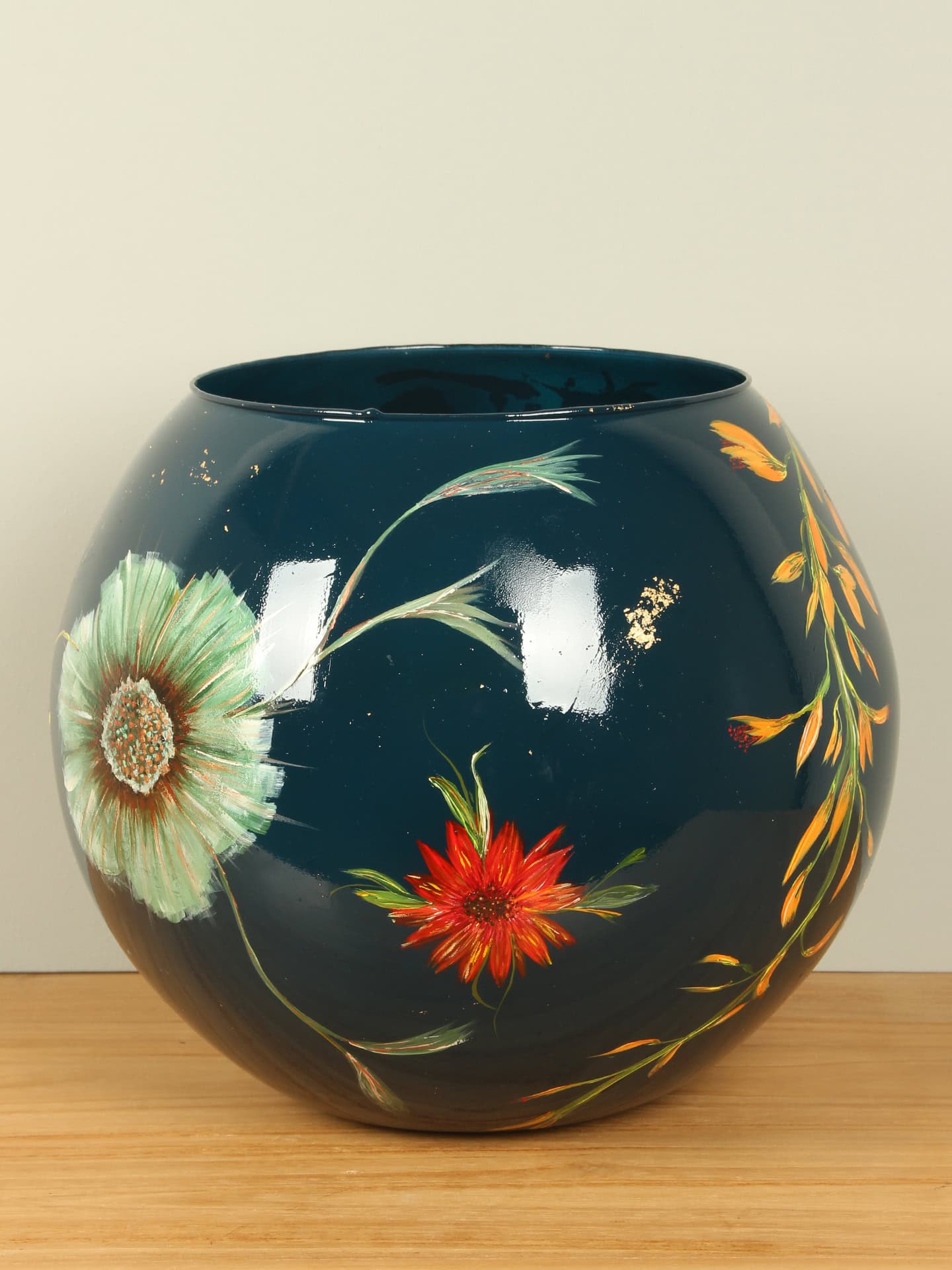 Vaas - Multicolor - Glas - Unieke handgeschilderde vaas - Afbeelding 3