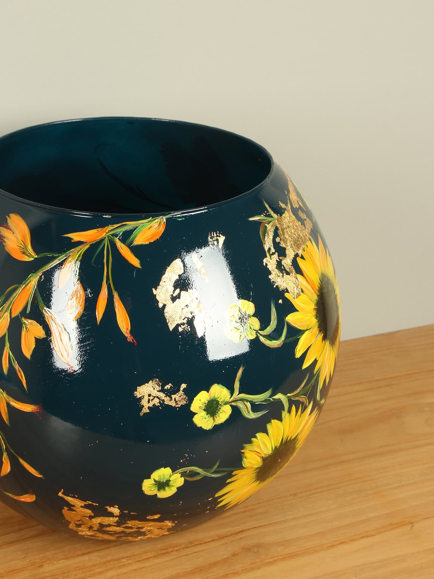 Vaas - Multicolor - Glas - Unieke handgeschilderde vaas - Afbeelding 4