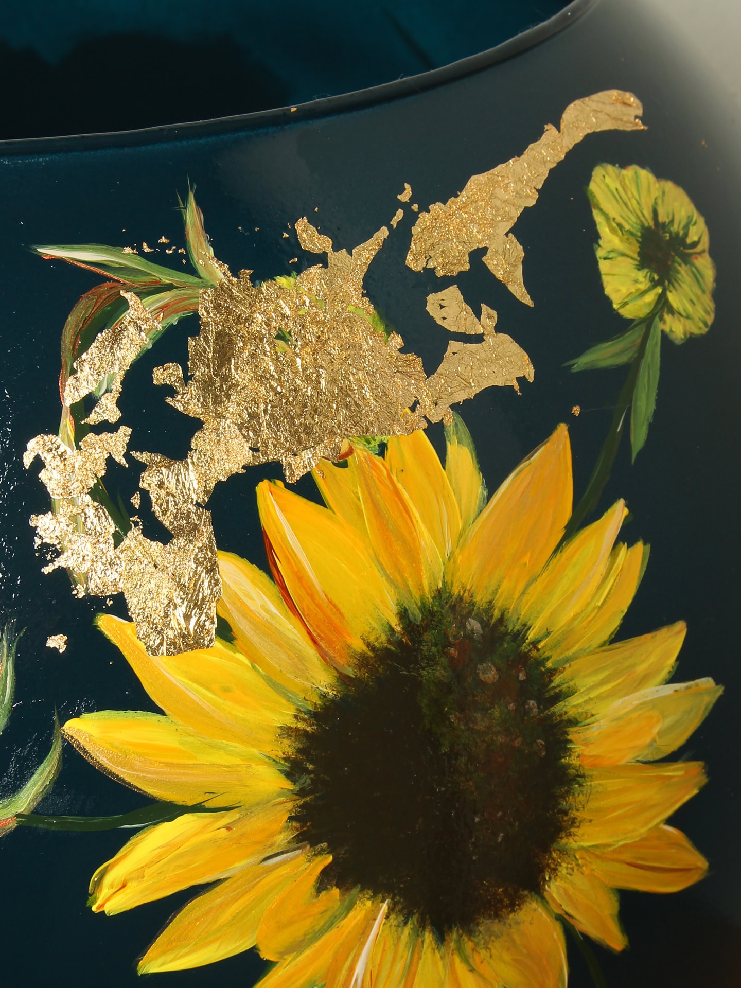 Vaas - Multicolor - Glas - Unieke handgeschilderde vaas - Afbeelding 5