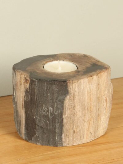 Waxinelichthouder – Zwart – Versteend hout – nr. 11
