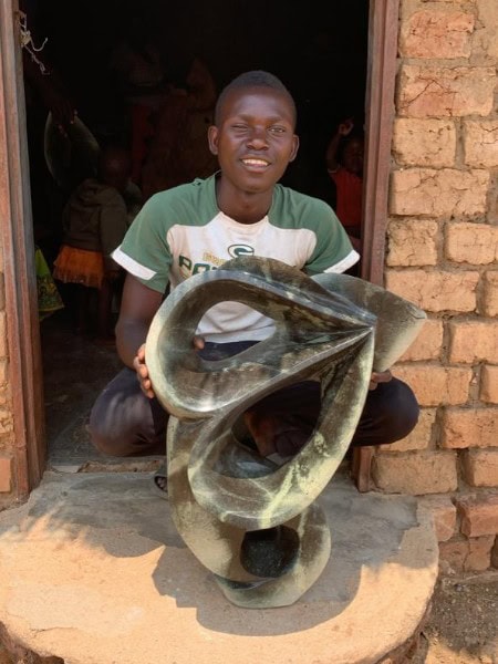 Tuinbeeld - Cheetah jade - Groen - Natuursteen - Arrows - 66x50x26 cm - Afbeelding 5