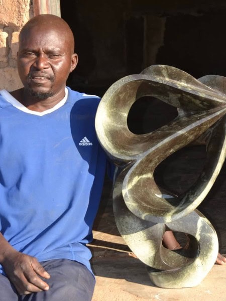 Tuinbeeld - Cheetah jade - Groen - Natuursteen - Arrows - 66x50x26 cm - Afbeelding 6