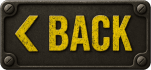 Vintage metal "Back" road sign with an arrow, used for traffic navigation and historical displays in transportation exhibits.