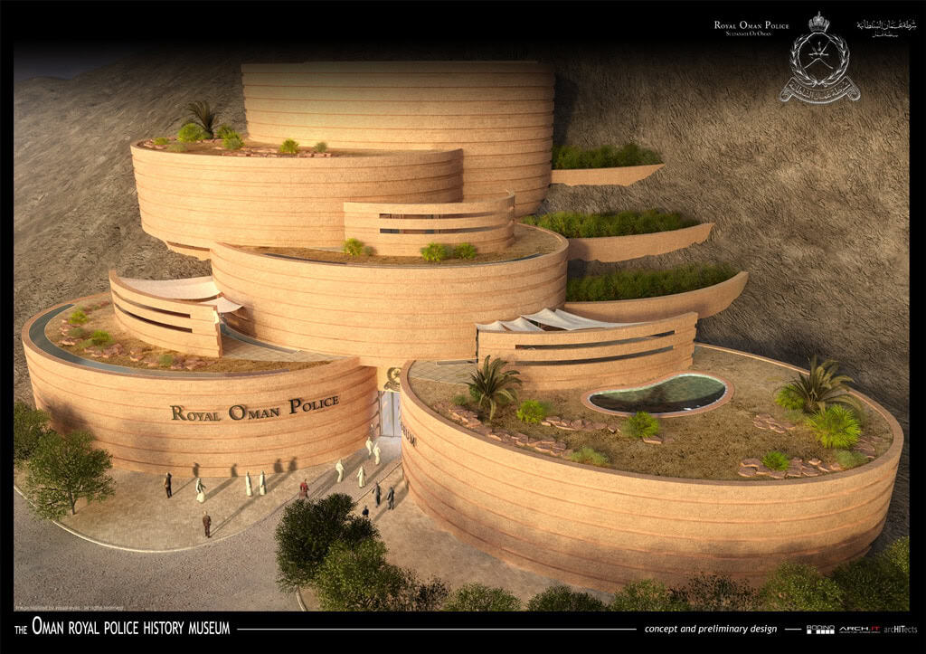 Modern architectural design of Oman Royal Police Museum by hit-architects.