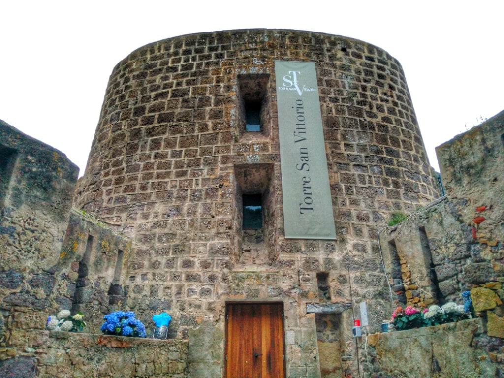 Historic Torre San Vittorio in Carloforte, now a modern museum.