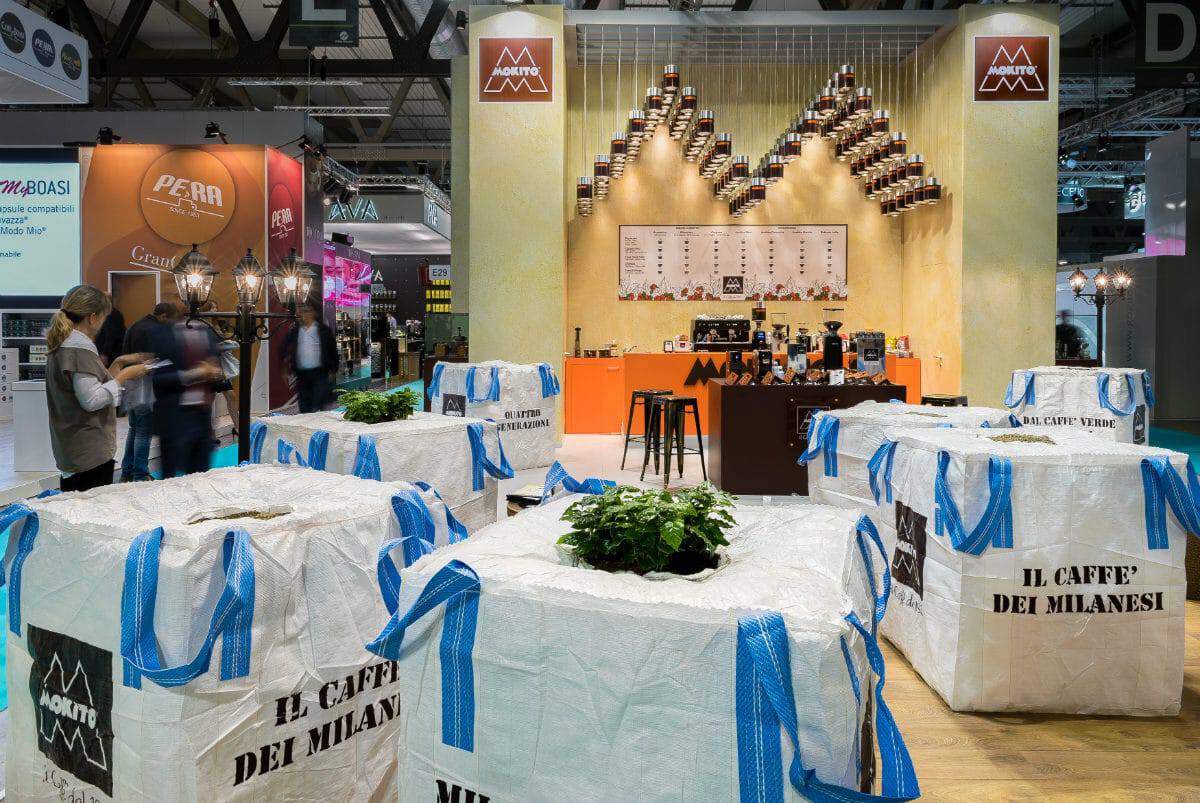 Exhibition booth at Host 2017 showcasing arcHITects srl design and setup.