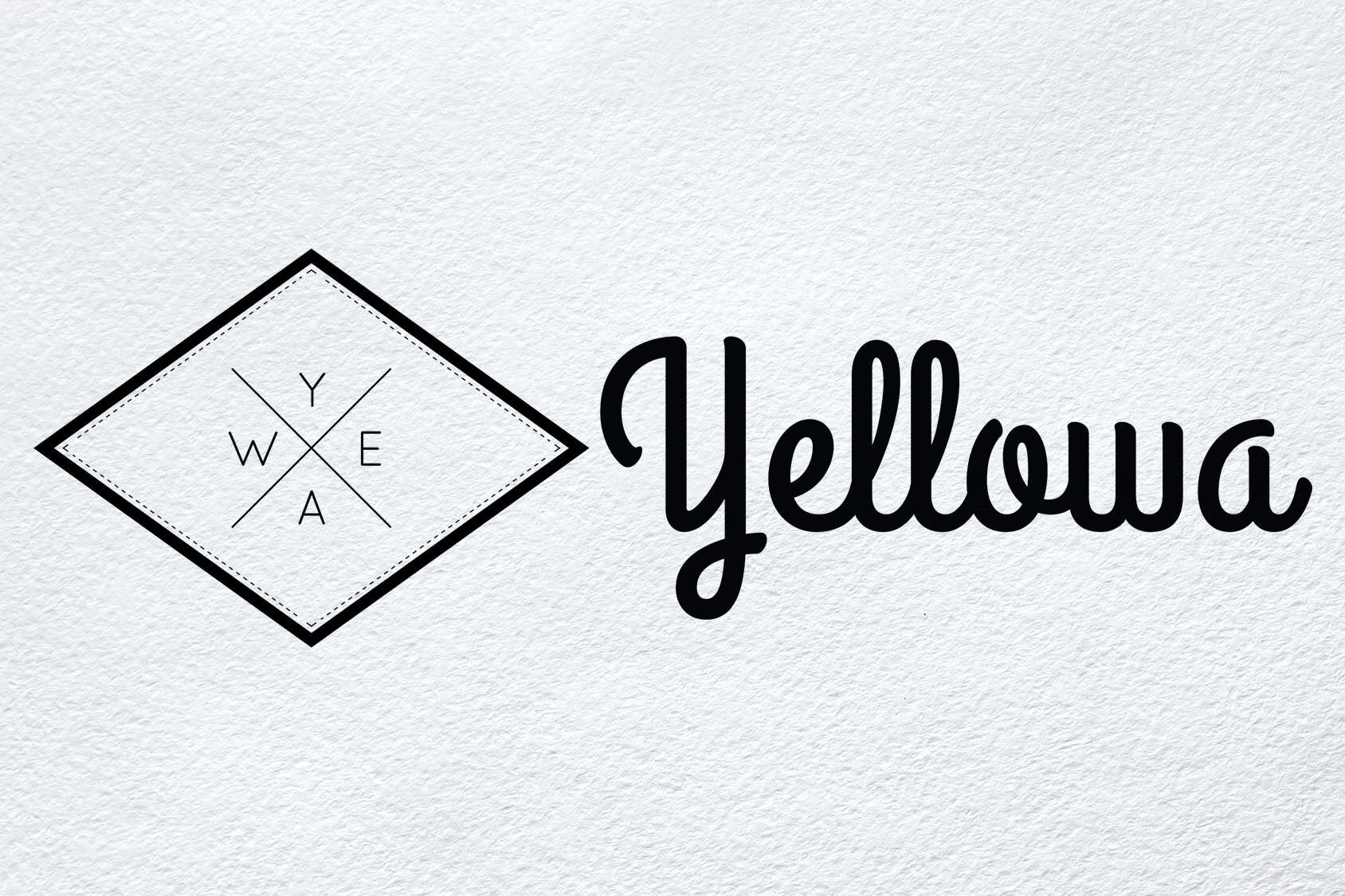 Yellowa logo with a diamond-shaped emblem and stylish script text.