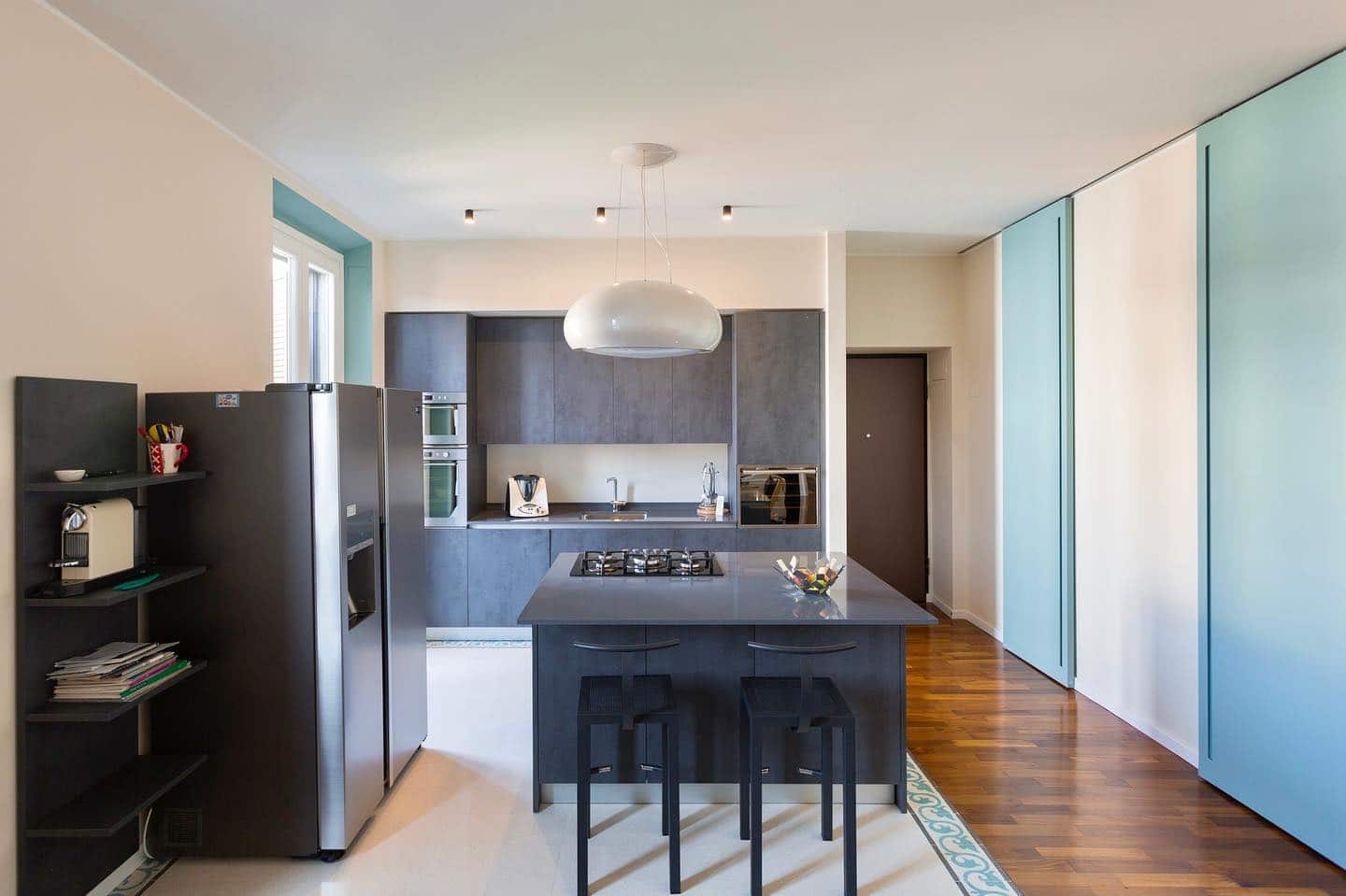 Modern Kitchen With Sleek Cabinetry And Minimalist Design Features.
