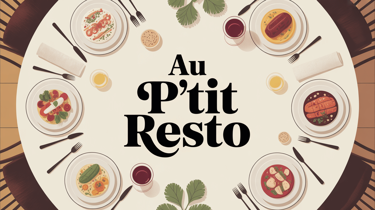 Table de restaurant avec plats traditionnels au p'tit resto