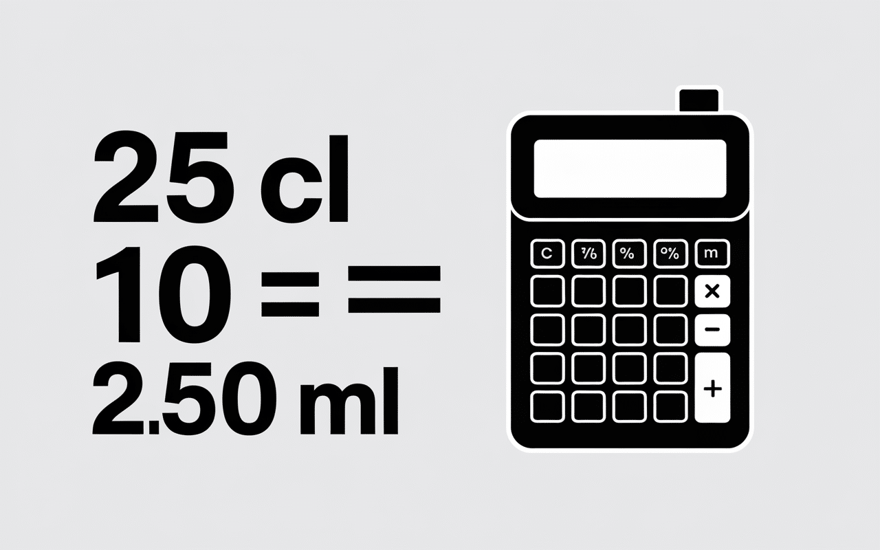 Méthode calcul 25cl en ml