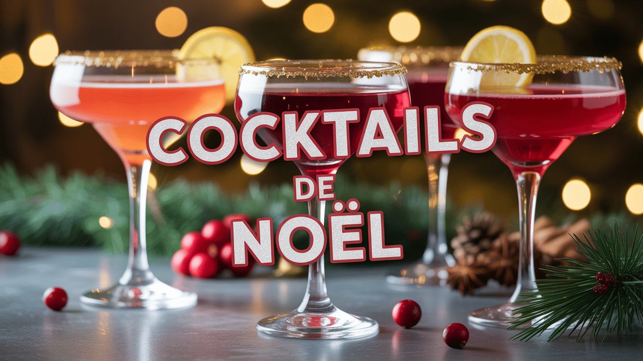 Verres à cocktail de Noël décorés