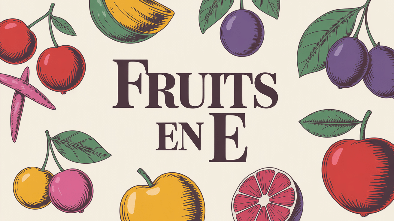 composition artistique de fruits en E