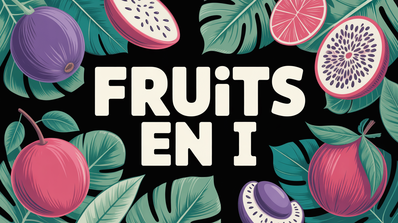 Illustration de fruits en i tropicaux colorés