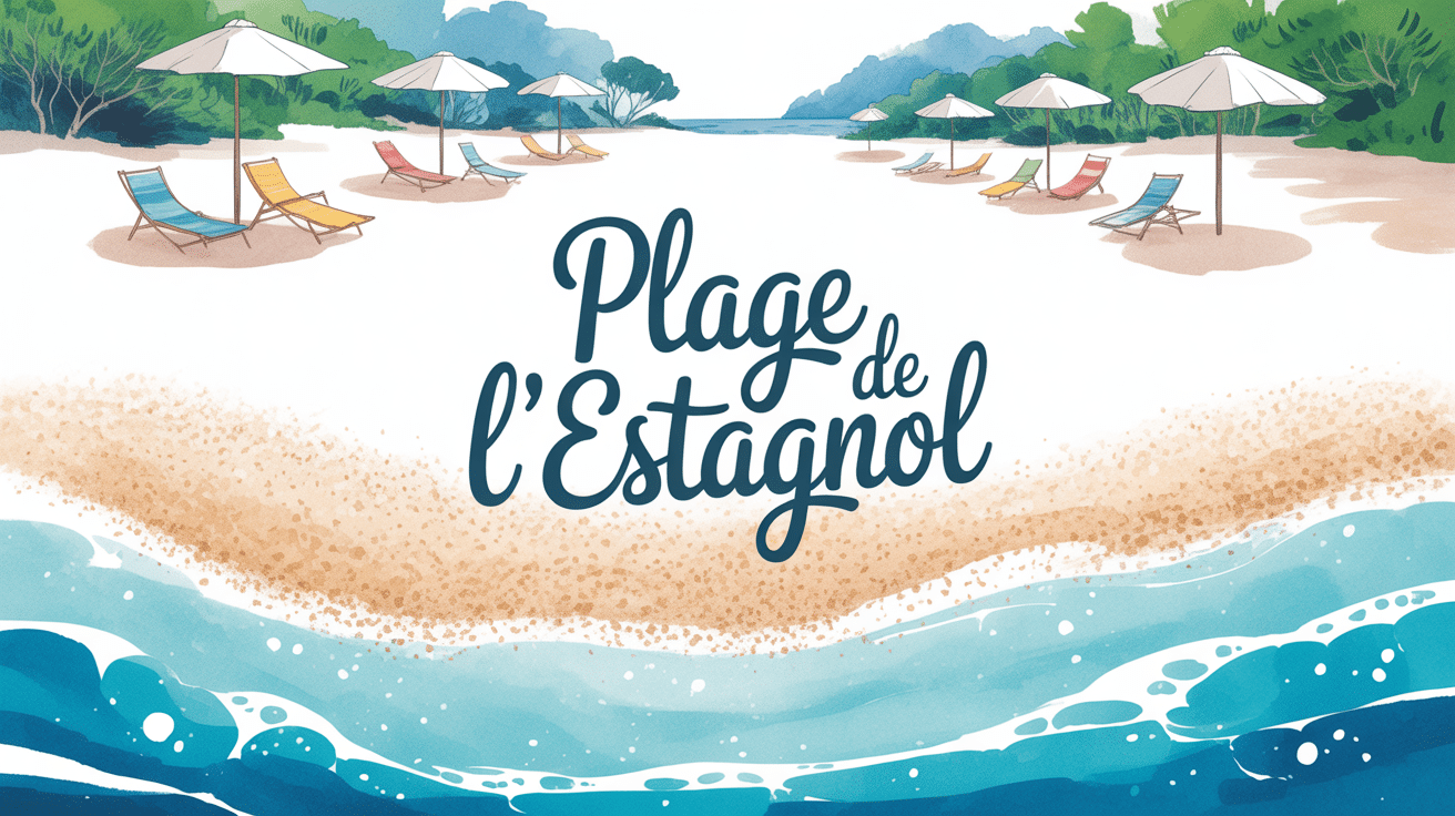 Illustration stylisée de la plage de l'Estagnol