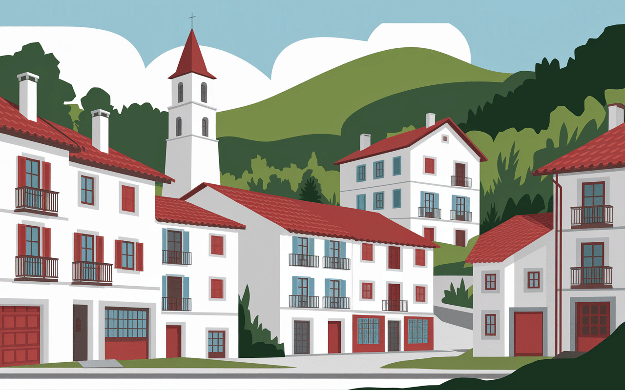 Vue d'Itxassou village basque