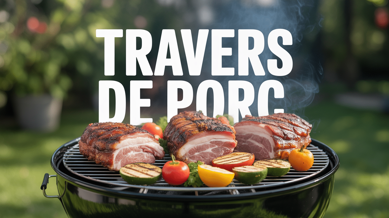Travers de porc grillés avec légumes au barbecue