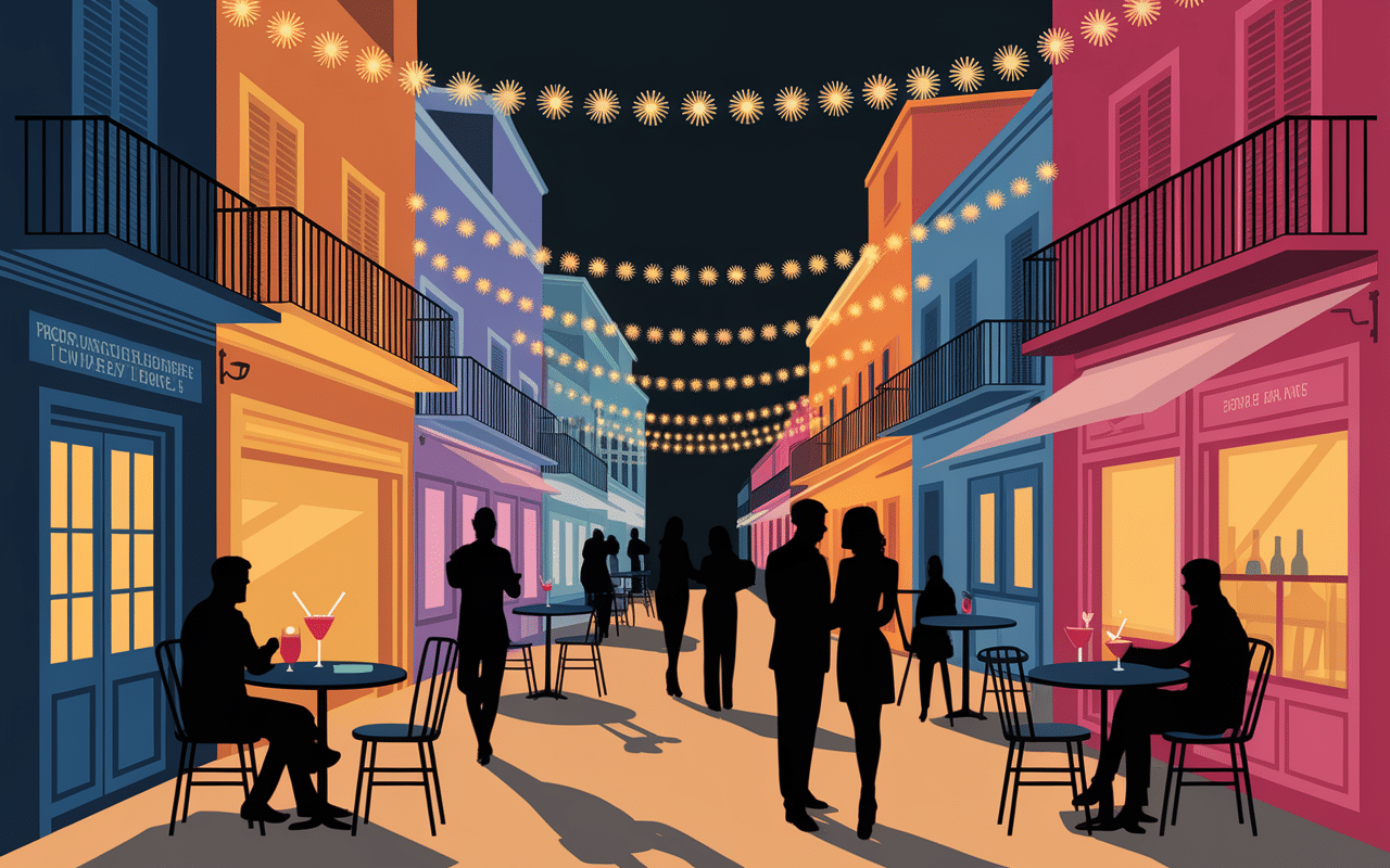 Ambiance festive nocturne à Albufeira