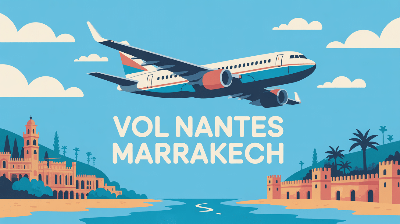 Image d'un avion en vol entre Nantes et Marrakech