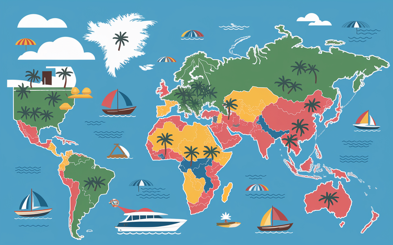 Carte destinations Espagne pour voyage TUI