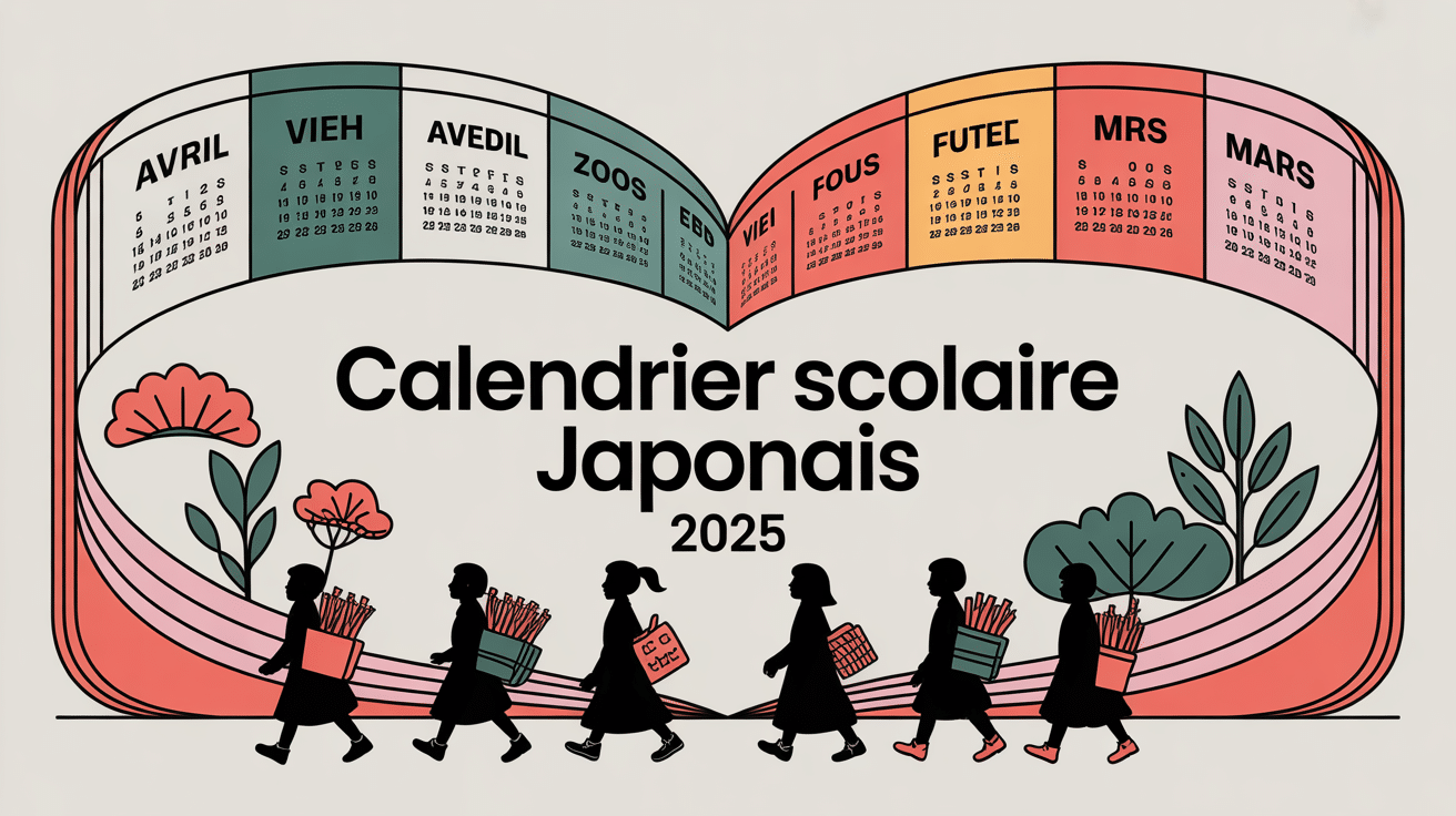 Calendrier visuel vacances scolaires Japon 2025