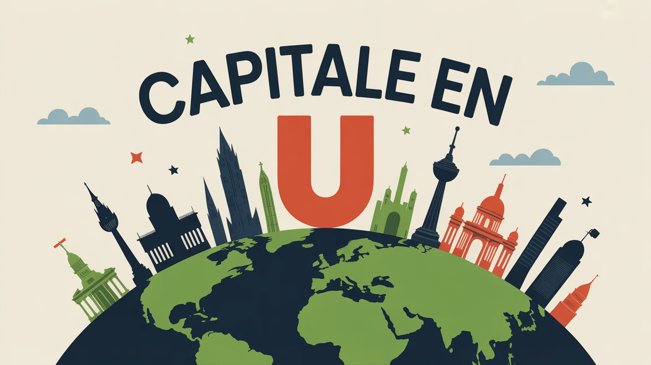 Globe avec U et monuments capitale en u
