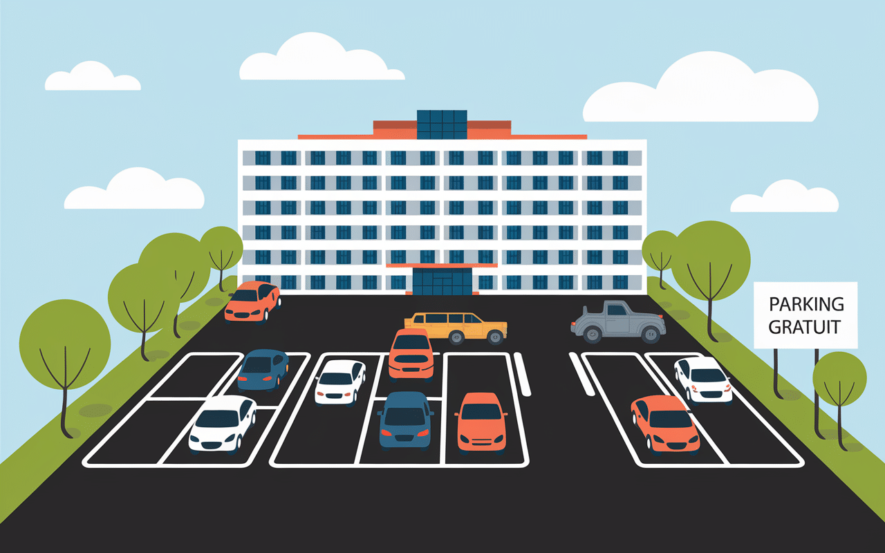 Vue aérienne d'hôtel Roissy Charles de Gaulle avec parking gratuit et navette