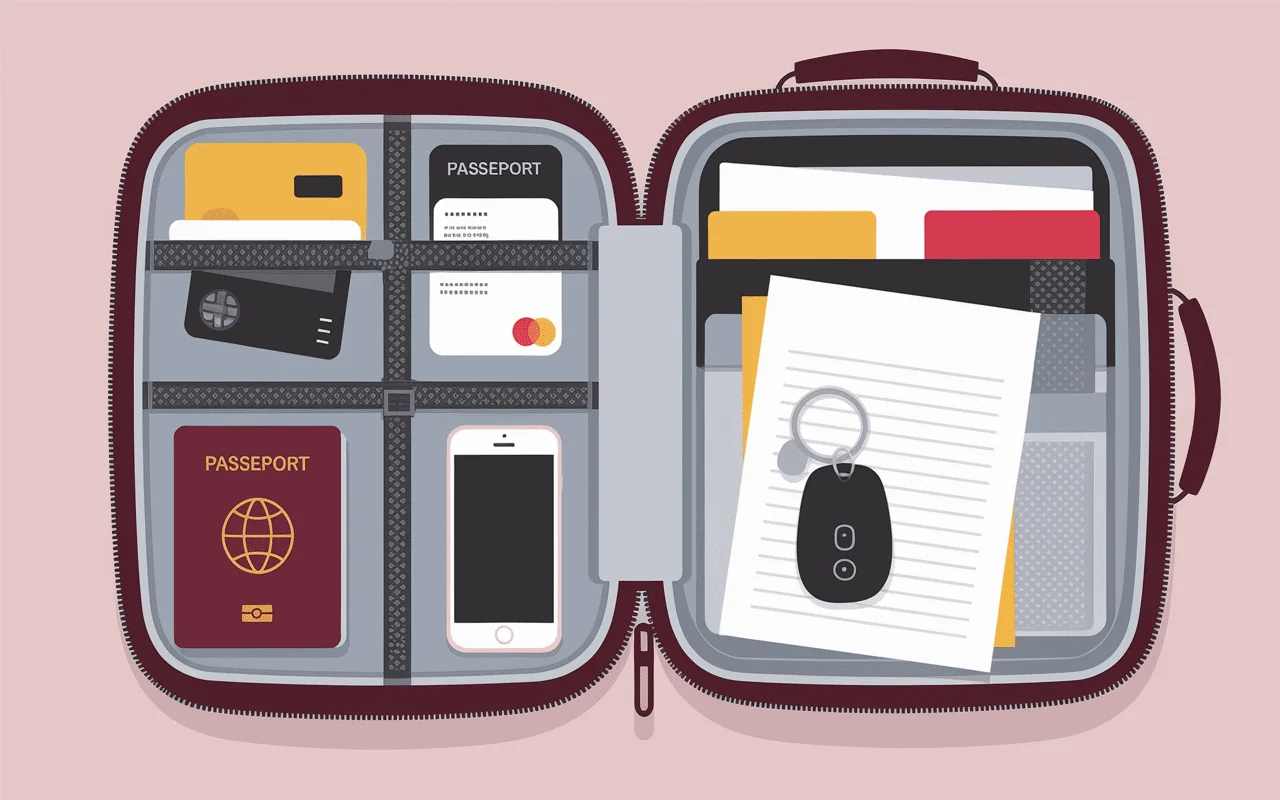 Valise passeport road trip Croatie 3 semaines illustration