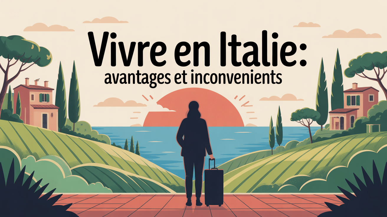 vivre en italie avantages et inconvénients silhouette paysage méditerranéen