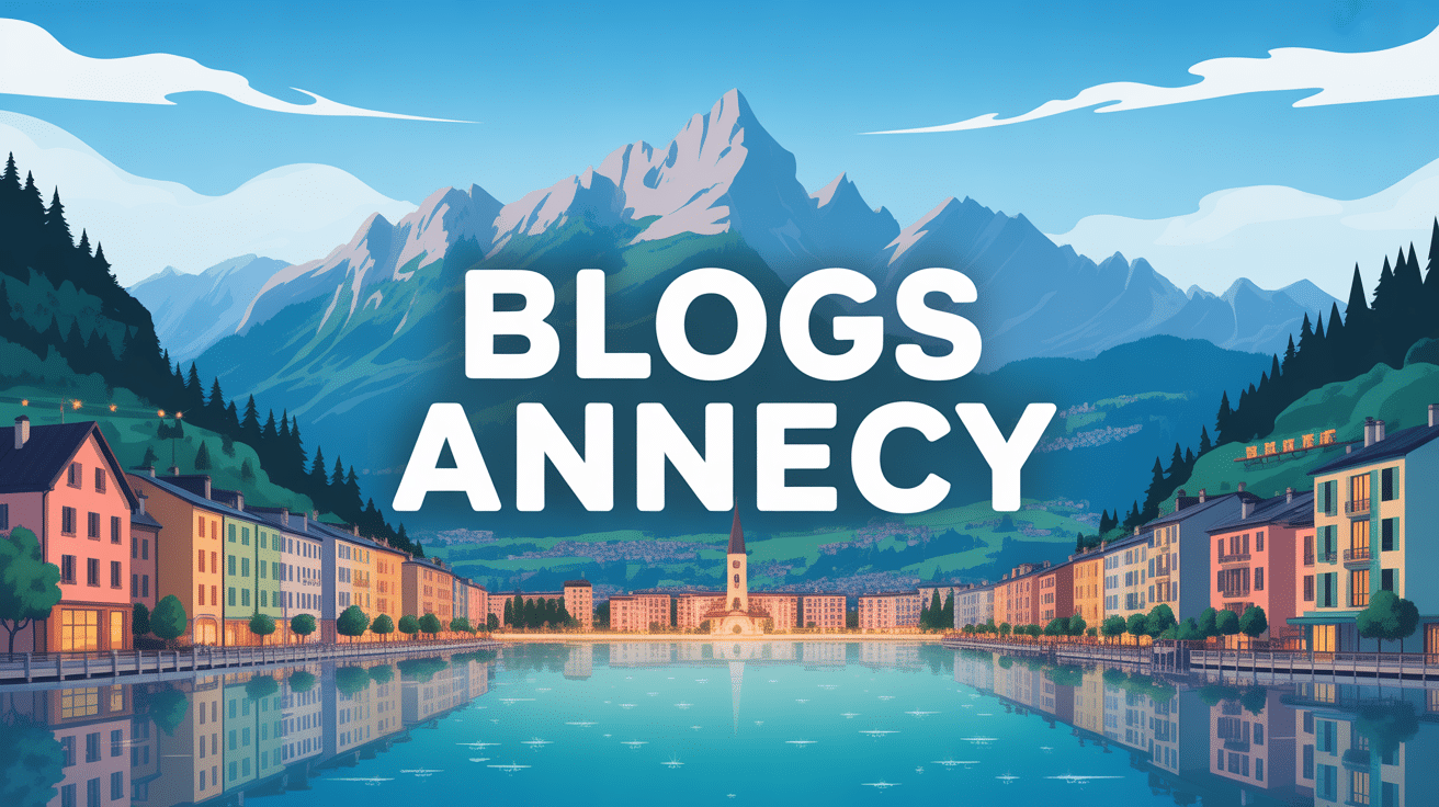 Illustration ville Annecy lac Alpes blog