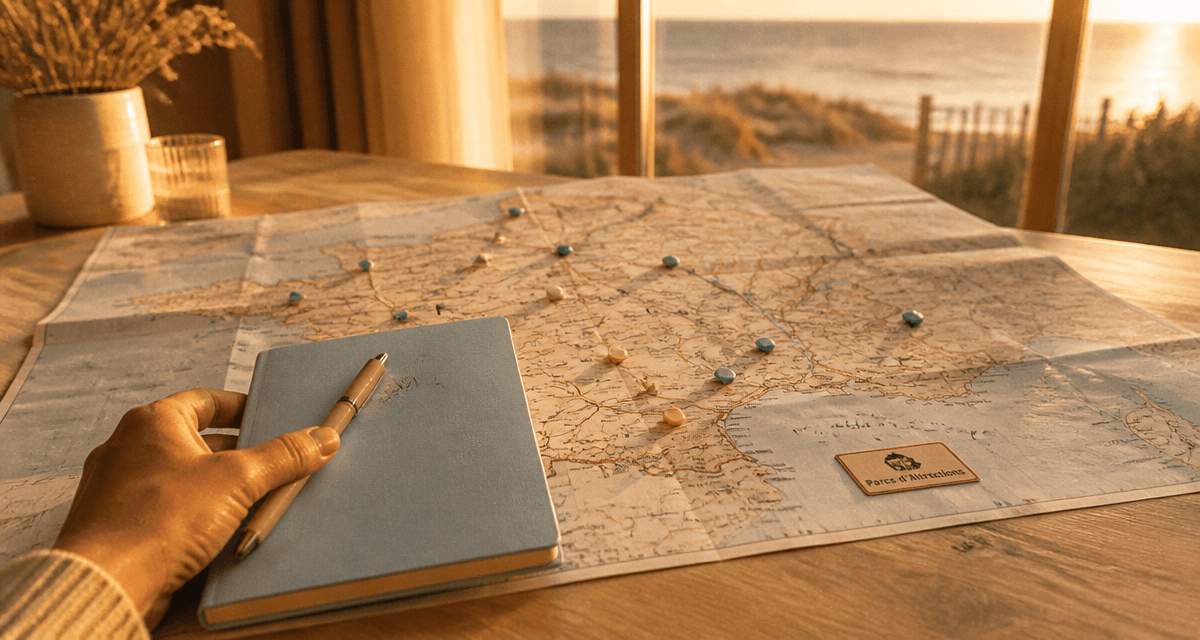 parc attraction france carte sur table