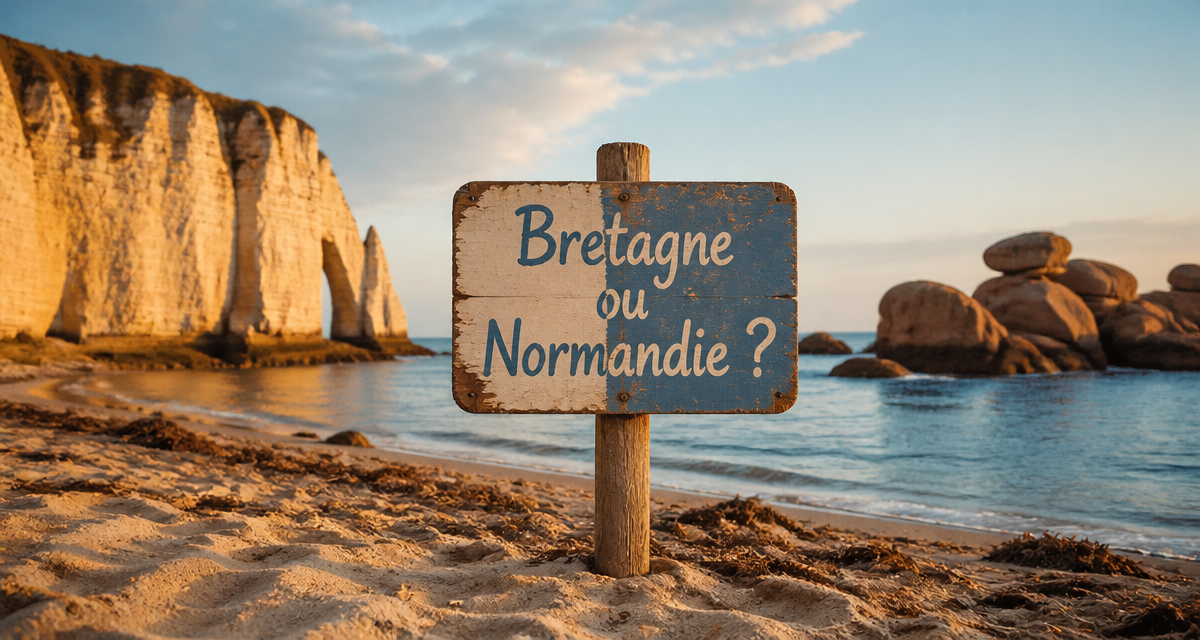 bretagne ou normandie plage falaises granit