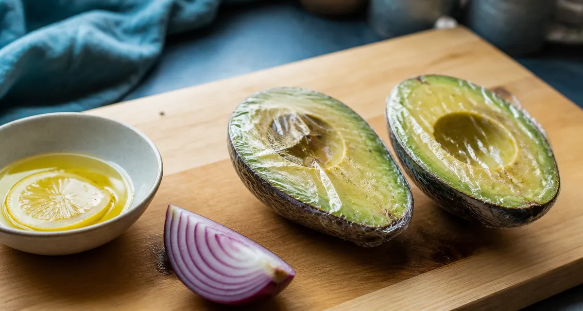 Conserver avocat ouvert : demi-avocats anti-oxydation au citron et film alimentaire