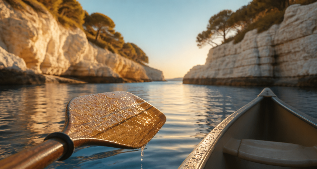 ou faire du canoe sur riviere sauvage au coucher du soleil