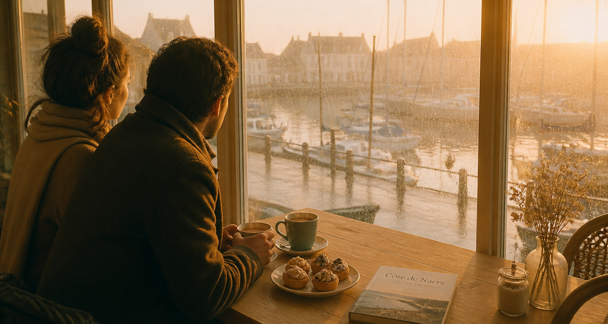 Que faire à Courseulles-sur-Mer quand il pleut, couple au salon de thé