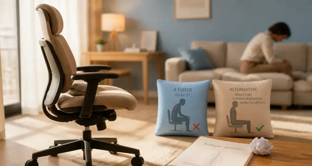 Sciatique:position a eviter au bureau : dos en C