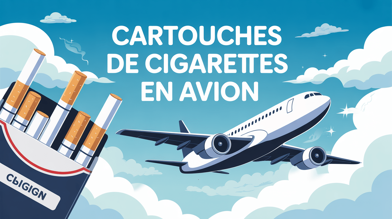 Vue aérienne avec cartouches de cigarette et avion