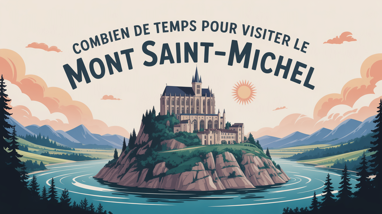 Vue panoramique du Mont Saint-Michel à marée haute