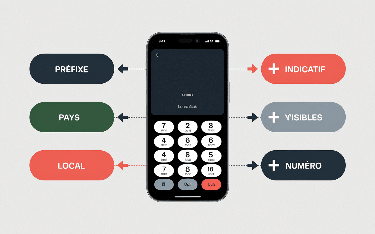 Schéma mobile avec séquence de composition téléphonique